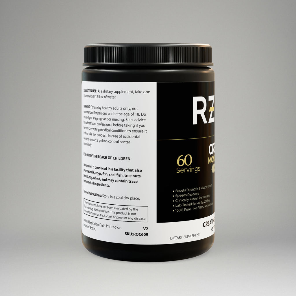 Supplement container with label on a gray background