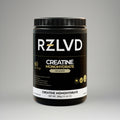 RZLVD Creatine Monohydrate supplement container on a gray background